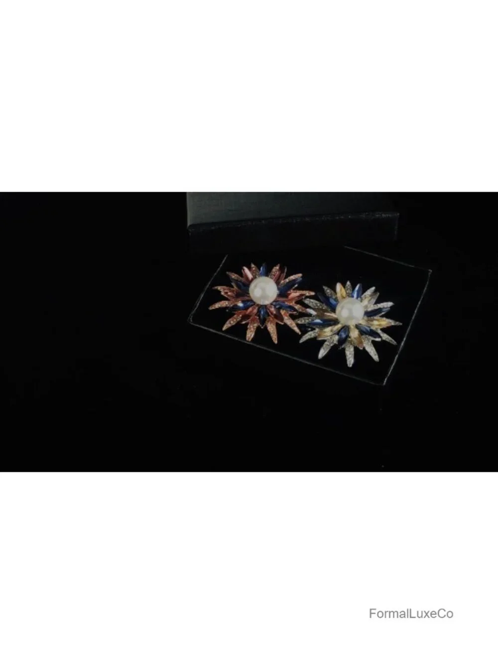 Austrian Crystal Flower Brooch with Simulated Pearl - Wedding Party Gift